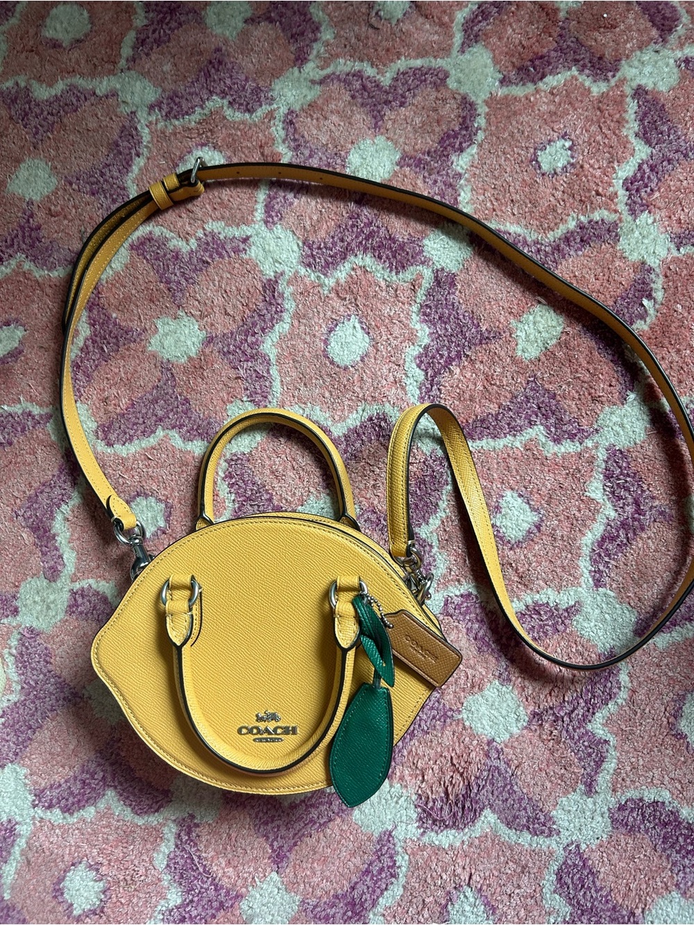 Coach Yellow Leather Lemon Crossbody 🍋